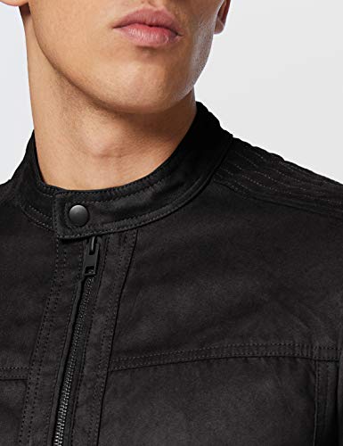 Jack & Jones Jjewarner Noos Chaqueta de Cuero sinttico, Negro, L para Hombre