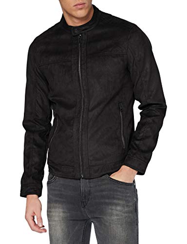 Jack & Jones Jjewarner Noos Chaqueta de Cuero sinttico, Negro, L para Hombre
