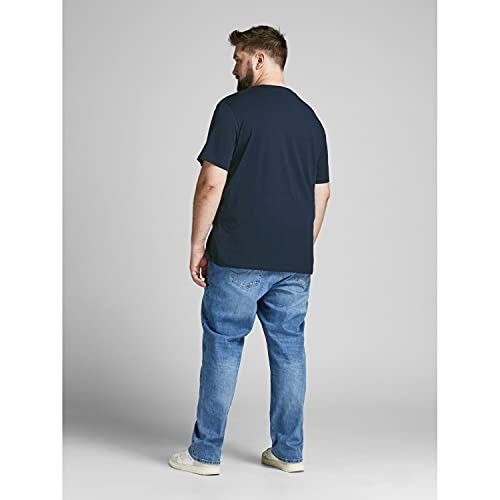 Jack & Jones Plus Jjelogo 2 Col Noos PS-Camiseta de Manga Corta con Cuello Redondo, Navy Blazer, 6XL para Hombre