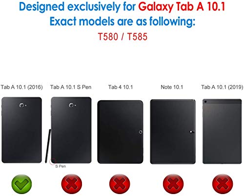 Jajacase Funda Folio Samsung Galaxy Tab A 10.1 2016 SM-T580/T585-Slim Carcasa Cuero PU Silicona y Multiángulo y Soporte Case Cover Protector-Mono Musical