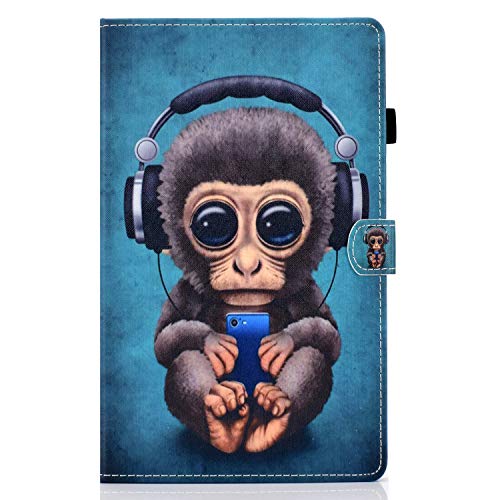 Jajacase Funda Folio Samsung Galaxy Tab A 10.1 2016 SM-T580/T585-Slim Carcasa Cuero PU Silicona y Multiángulo y Soporte Case Cover Protector-Mono Musical