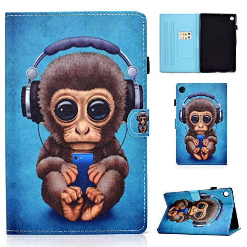 Jajacase Funda para Huawei Enjoy Tablet 2 / MatePad T10 T10S 2020 (10.1") Tableta Cubierta - Libro Wallet Case Flip Cover Estuche Protector Carcasa con Soporte,Cuero PU Silicona,Mono Musical