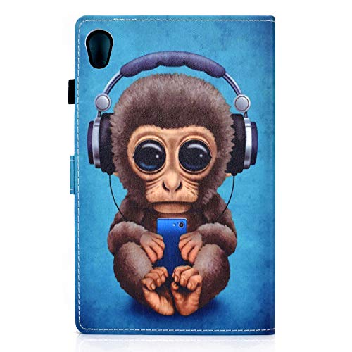 Jajacase Funda para Lenovo Tab M10 HD 2nd Gen 2020 TB-X306X/F (10.1") Tableta Cubierta - Folio Libro Wallet Case Flip Cover Estuche Protector Carcasa con Soporte,Cuero PU Silicona,Mono Musical