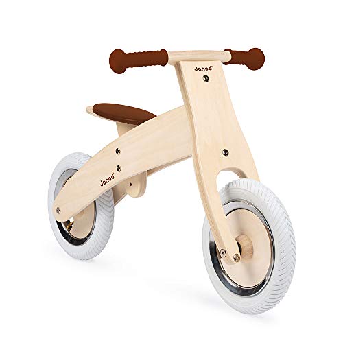 Janod - Bicicleta de Equilibrio Personalizable, en Madera, Aprendizaje Del Equilibrio y La Autonomía, Pegatinas Incluidas - Desde Los 3 Años, J03276