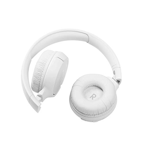 JBL TUNE 510BT – Auriculares inalámbricos on-ear con tecnología Bluetooth, ligeros, cómodos y plegables, hasta 40h de batería, Siri y Asistente de Google, con conexión multipunto, blanco