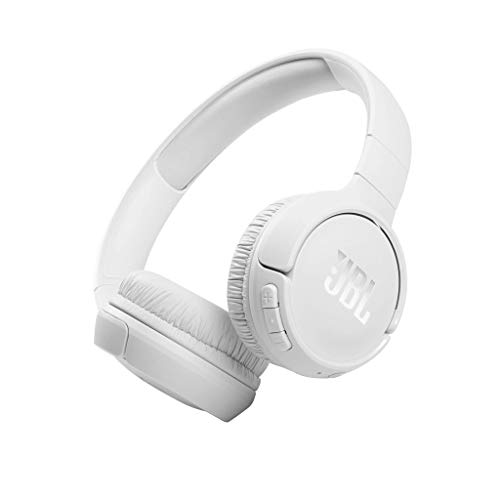 JBL TUNE 510BT – Auriculares inalámbricos on-ear con tecnología Bluetooth, ligeros, cómodos y plegables, hasta 40h de batería, Siri y Asistente de Google, con conexión multipunto, blanco