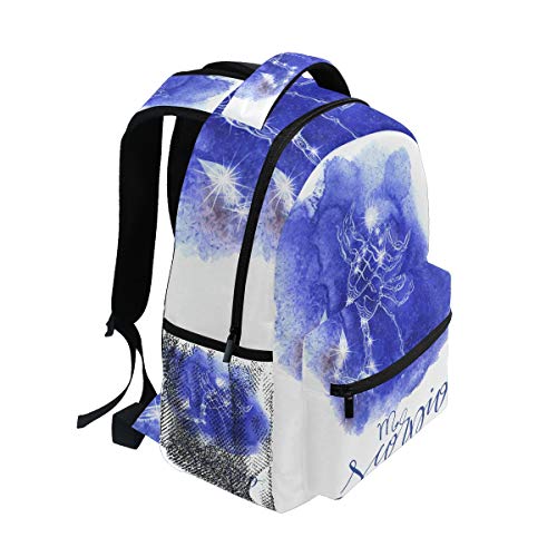 Jeansame Mochila Escolar Bolsa de Viaje para computadora portátil para niños niñas Mujeres Hombres astrología Estrellas Escorpio Constelación