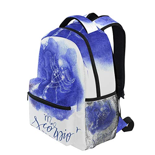 Jeansame Mochila Escolar Bolsa de Viaje para computadora portátil para niños niñas Mujeres Hombres astrología Estrellas Escorpio Constelación