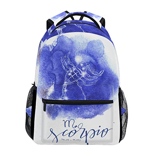 Jeansame Mochila Escolar Bolsa de Viaje para computadora portátil para niños niñas Mujeres Hombres astrología Estrellas Escorpio Constelación