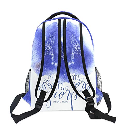 Jeansame Mochila Escolar Bolsa de Viaje para computadora portátil para niños niñas Mujeres Hombres astrología Estrellas Escorpio Constelación