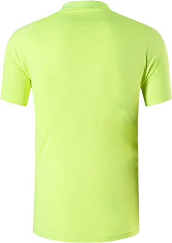 jeansian Camiseta Deportiva de Manga Corta para Hombre Polo Poloshirt tee Shirt Tshirt T-Shirt Bolos Dry Fit Golf Tenis LSL243 GreenYellow S
