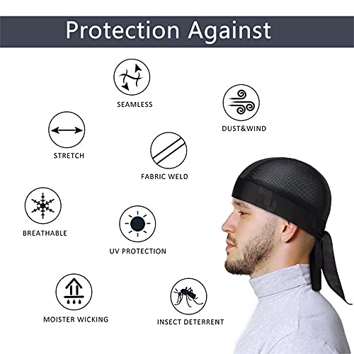 JeoPoom Unisex Secado Rápido Absorbente de Humedad Bandana Headwear, Ajustable Respirable Envoltura de la Cabeza Bufanda, Protección UV Sombrero Rápida Pañuelo Seco Deportes Casquillo