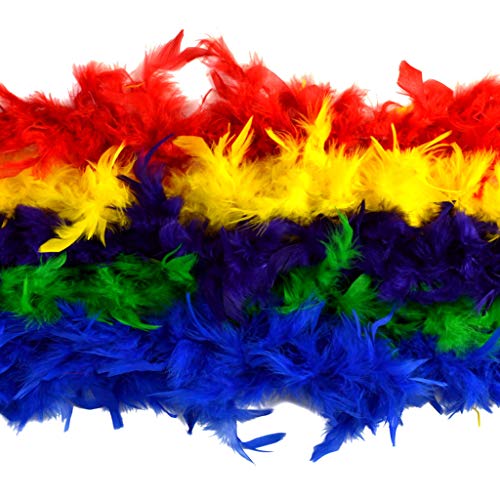 Jerbro Boa de plumas de colores suaves para mujer, niña, fiesta, cumpleaños, carnaval, despedida de soltera, 2 metros