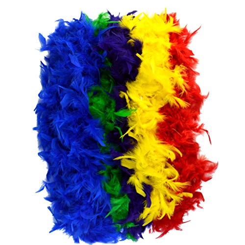 Jerbro Boa de plumas de colores suaves para mujer, niña, fiesta, cumpleaños, carnaval, despedida de soltera, 2 metros