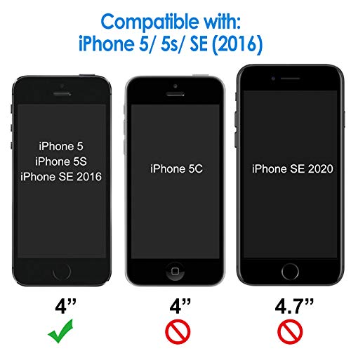 JETech Funda Compatible iPhone SE 2016 (NO es Compatible 2020) 5s 5, Carcasa Anti-Choques/Arañazos (Transparente)