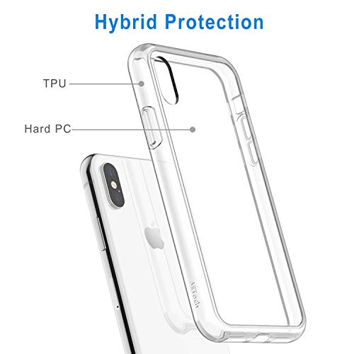 JETech Funda Compatible iPhone XS MAX 6,5", Carcasa Absorción de Impacto (Transparente)