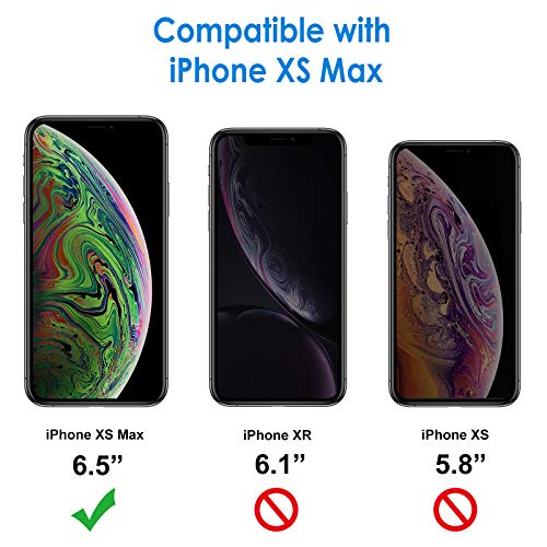 JETech Funda de Silicona Compatible con iPhone XS MAX 6,5 Pulgadas, Funda Protectora de Cuerpo Completo de Tacto Suave como la Seda, Funda a Prueba de Golpes con Forro de Microfibra, Negro