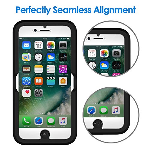 JETech Protector de Pantalla Compatible con iPhone 8 Plus, iPhone 7 Plus, iPhone 6s Plus, iPhone 6 Plus, Cristal Vidrio Templado, con Herramienta de Fácil Instalación, 2 Unidades