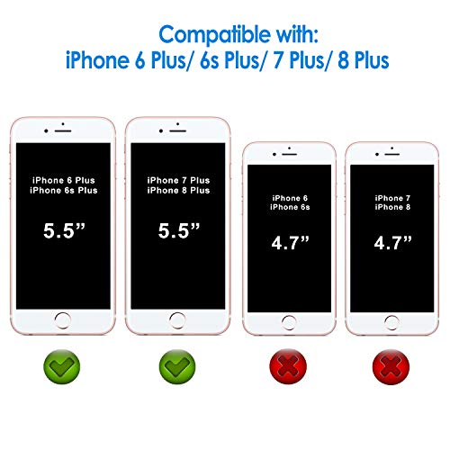 JETech Protector de Pantalla Compatible con iPhone 8 Plus, iPhone 7 Plus, iPhone 6s Plus y iPhone 6 Plus, Cristal Vidrio Templado, 3 Unidades