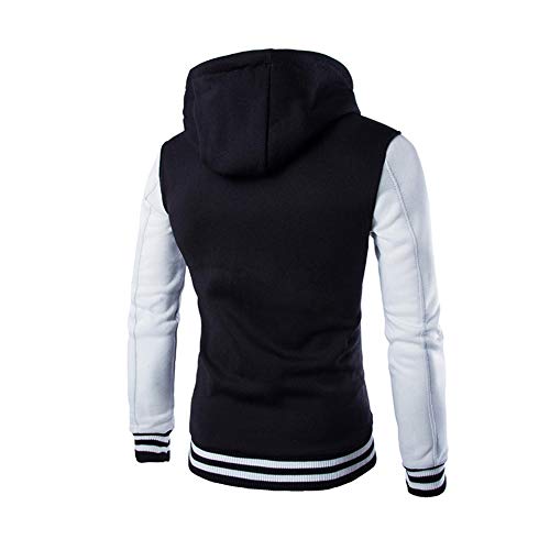 JiaMeng Hombres Chaqueta Primavera otoño e Invierno Algodón Abrigo Chaqueta Outwear Sweater Sudadera de Invierno Slim Warm(Blanco,M)