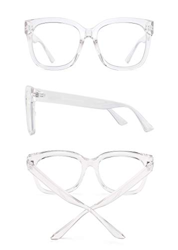 JIM HALO Gafas Filtro Luz Azul Grandes. Gafas Cómodas y Resistentes contra Pantallas y Monitores. Para Mujer y Hombre. [Transparente]