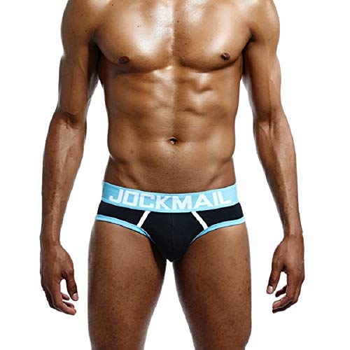 JOCKMAIL 2019 Sexy Slips para Hombre Calzoncillos para Hombre SIN Fondo Ropa Interior para Hombre Sexy Men Underwear Briefs Ropa de Dormir para Hombres (L, Negro)