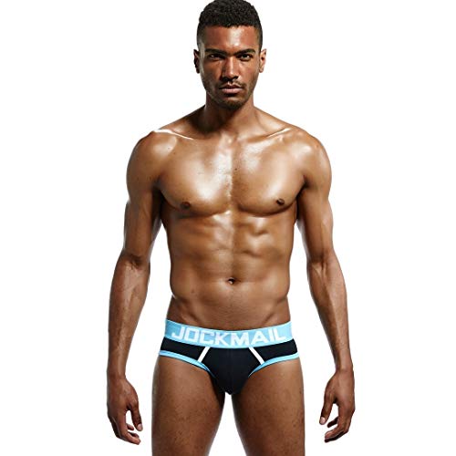 JOCKMAIL 2019 Sexy Slips para Hombre Calzoncillos para Hombre SIN Fondo Ropa Interior para Hombre Sexy Men Underwear Briefs Ropa de Dormir para Hombres (L, Negro)
