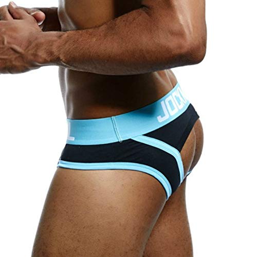 JOCKMAIL 2019 Sexy Slips para Hombre Calzoncillos para Hombre SIN Fondo Ropa Interior para Hombre Sexy Men Underwear Briefs Ropa de Dormir para Hombres (L, Negro)