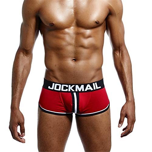 JOCKMAIL Calzoncillos para Hombre Calzoncillos de Hombre sin Fondo Calzoncillos sin Respaldo Ropa Interior Gay (M, Rojo)