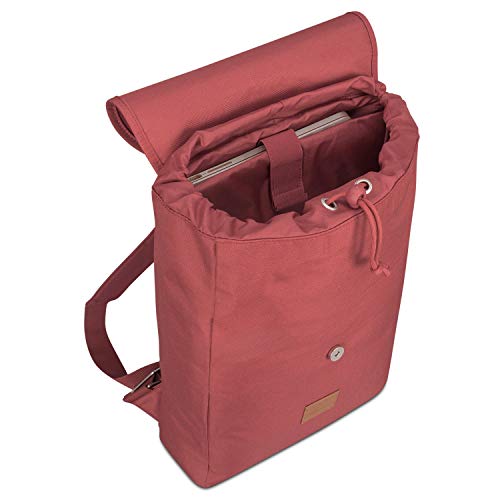 Johnny Urban Mochila en Rojo Oscuro para Hombre y Mujer Liam de PET Reciclado - Morral Cotidiano Unisex de 13 Litros - Hidrófuga con Bolso de Portátil