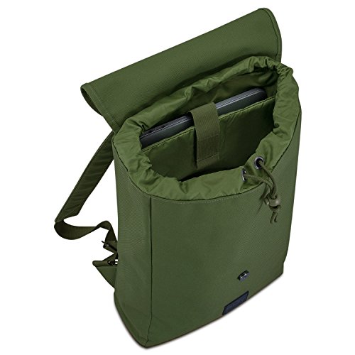 Johnny Urban Mochila en Verde para Hombre y Mujer Liam de PET Reciclado - Morral Cotidiano Unisex de 13 Litros - Hidrófuga con Bolso de Portátil