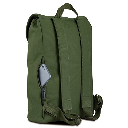 Johnny Urban Mochila en Verde para Hombre y Mujer Liam de PET Reciclado - Morral Cotidiano Unisex de 13 Litros - Hidrófuga con Bolso de Portátil