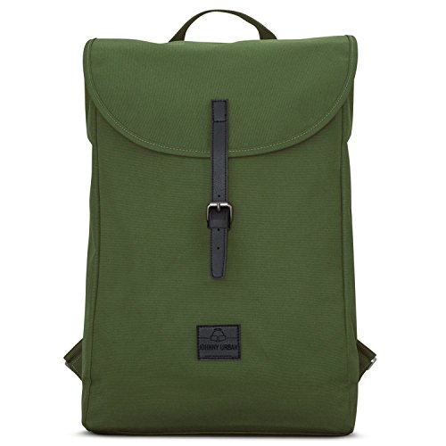 Johnny Urban Mochila en Verde para Hombre y Mujer Liam de PET Reciclado - Morral Cotidiano Unisex de 13 Litros - Hidrófuga con Bolso de Portátil