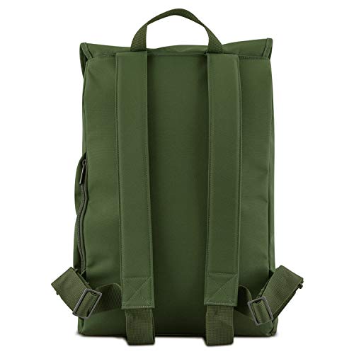 Johnny Urban Mochila en Verde para Hombre y Mujer Liam de PET Reciclado - Morral Cotidiano Unisex de 13 Litros - Hidrófuga con Bolso de Portátil