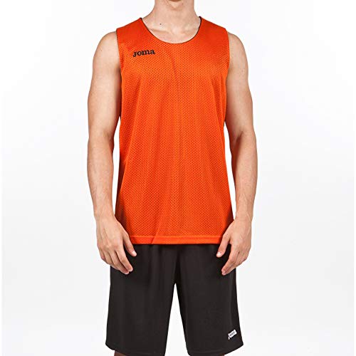 Joma Aro Basketball Reversibil Camiseta, Hombres, Naranja-Negro, XL