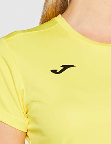 Joma Combi Woman M/C Camiseta Deportiva para Mujer de Manga Corta y Cuello Redondo, Amarillo (Yellow), L