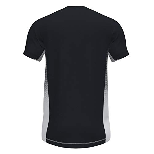 Joma Elite VII Camiseta Running Manga Corta, Hombre, Negro-Blanco, L
