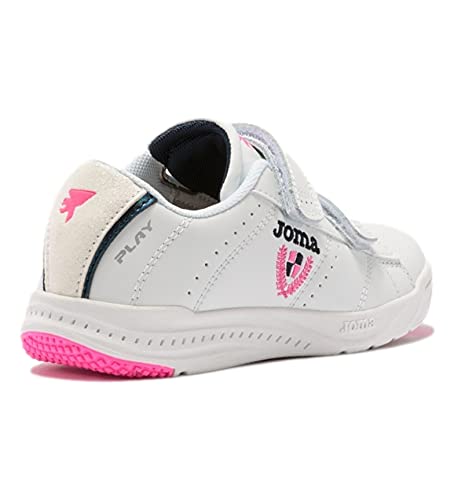 JOMA Play Jr 2152, Zapatillas de Deporte para Niña, Blanco/Marino/Rosa, EU 31