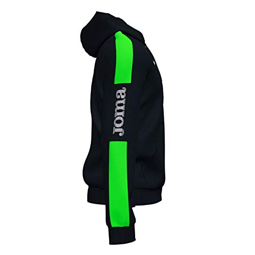 Joma Sudadera con Capucha Championship IV Negro Verde flúor, M