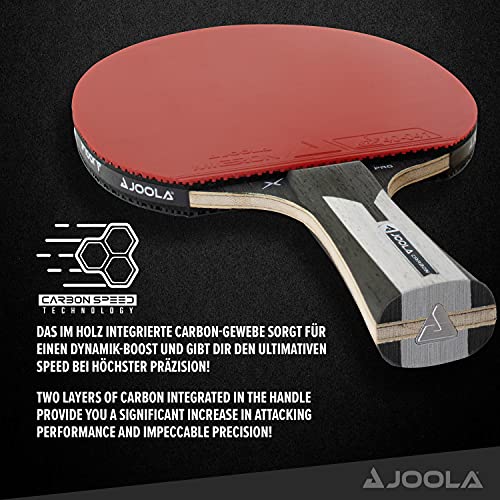 JOOLA 54206 Carbon X Pro - Raqueta de ping pong (7 estrellas, grosor de esponja de 2 mm), color negro y gris