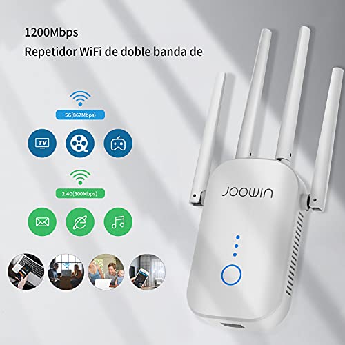 JOOWIN AC1200 Repetidor Banda Dual WiFi Amplificador WiFi