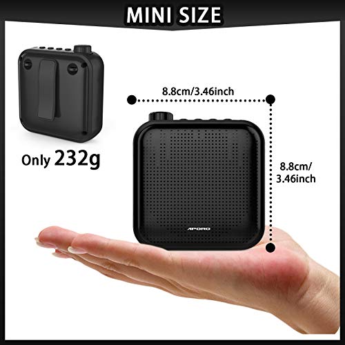 Joyhoop amplificador de voz portátil de 12 W, mini multifunción de 1200 mAh, con 2 micrófonos y bolsa de almacenamiento, utilizado para la formación de profesores(Negro)