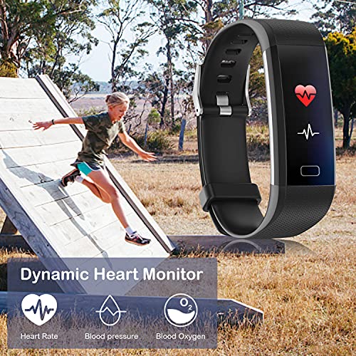 joyliveCY Fitness Tracker para Niños Impermeable IP68 Negra Pulsera Actividad Inteligente con Podómetro Pulsómetros Monitor de Sueño Contador de Caloría