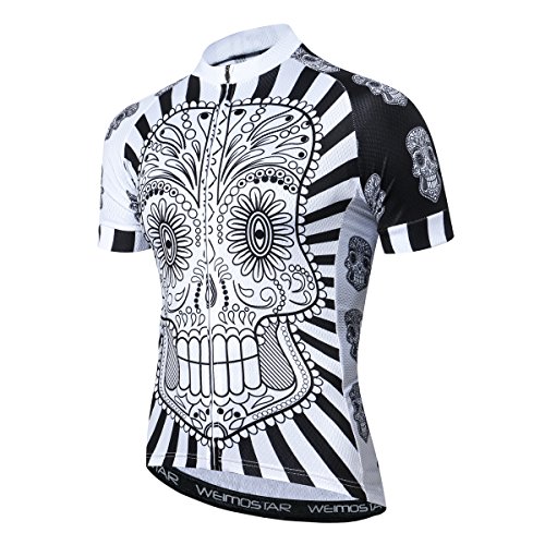 JPOJPO Maillot de ciclismo para hombre, diseño de calavera