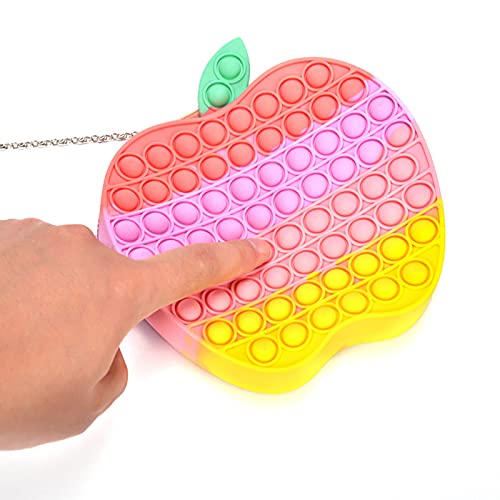 JTKDL Bolso Colgante de Burbuja Push Pop, Bolso de Hombro Sensorial Fidget, Bolso de Mano de Juguete con Hoyuelos de Descompresión, Bolso Diagonal para Aliviar El Estrés,D