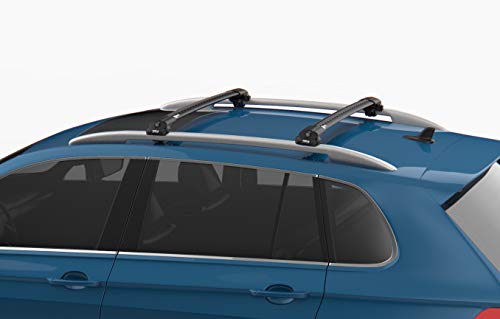 Juego de barras de techo para Citroën C4 Cactus Hatchback (2014-), aluminio, Turtle, soporte de barra longitudinal, antirrobo, color negro