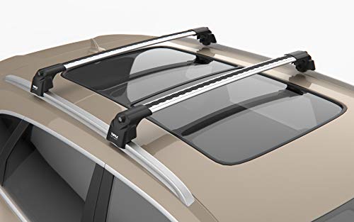 Juego de barras portaequipajes para Volvo XC60 (2018-), aluminio, Turtle, soporte de barra longitudinal, antirrobo, color plateado