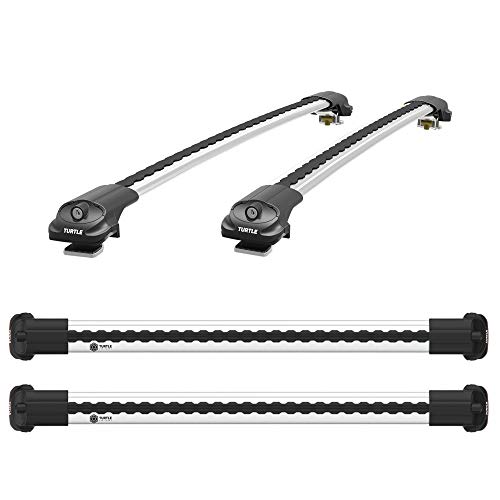 Juego de barras portaequipajes para Volvo XC60 (2018-), aluminio, Turtle, soporte de barra longitudinal, antirrobo, color plateado