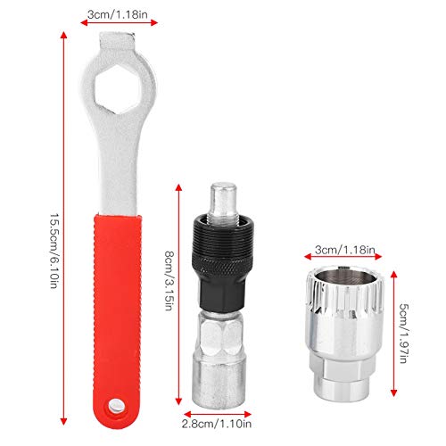 Juego de herramientas de reparación de bicicletas de acero de alto carbono, herramienta de reparación de soporte inferior, con mandril extendido, para reparación de bicicletas, apto para