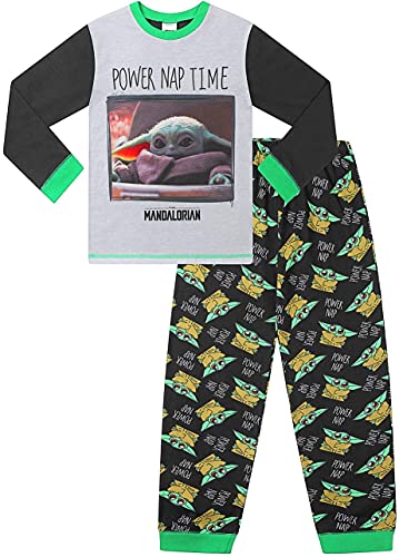 Juego de pijama para niño Star Wars Baby Yoda The Mandalorian Power Nap, gris, 10-11 Años